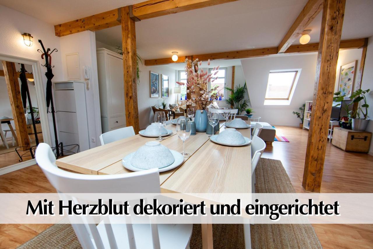 Helles 80M2 Maisonette-Loft Mit Balkon, Kingsize Bett, Smart-Tv, Etc Apartman Erfurt Kültér fotó