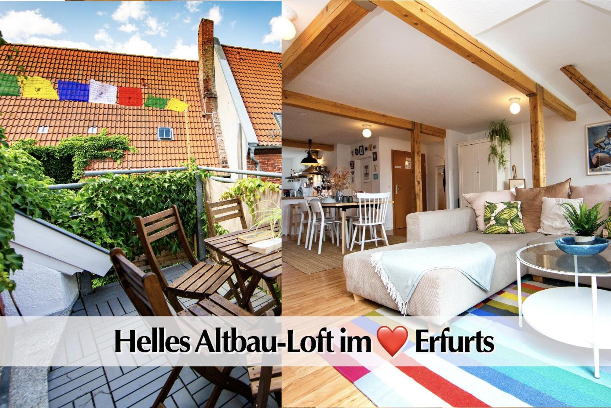 Helles 80M2 Maisonette-Loft Mit Balkon, Kingsize Bett, Smart-Tv, Etc Apartman Erfurt Kültér fotó